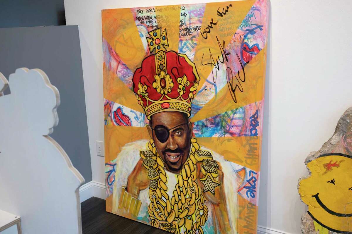 Piece of art for the upcoming "Can't Stop, Won't Stop: Celebrating 50 Years of Hip Hop" exhibit at Albany Center Gallery in Albany, N.Y. on Tuesday, July 25, 2023. (Lori Van Buren/Times Union)